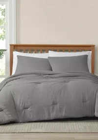 Truly Soft Crinkle Garment Wash White Twin/Twin XL 2 Piece Comforter Set