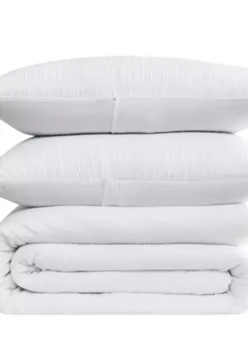 Truly Soft Crinkle Garment Wash White Twin/Twin XL 2 Piece Comforter Set