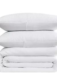 Truly Soft Crinkle Garment Wash White Twin/Twin XL 2 Piece Comforter Set