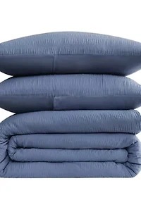 Truly Soft Crinkle Garment Wash White Twin/Twin XL 2 Piece Comforter Set