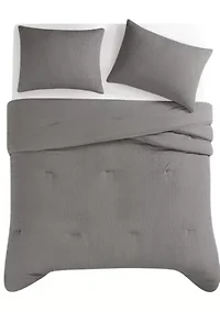 Truly Soft Crinkle Garment Wash White Twin/Twin XL 2 Piece Comforter Set