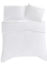 Truly Soft Crinkle Garment Wash White Twin/Twin XL 2 Piece Comforter Set