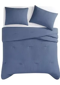 Truly Soft Crinkle Garment Wash White Twin/Twin XL 2 Piece Comforter Set