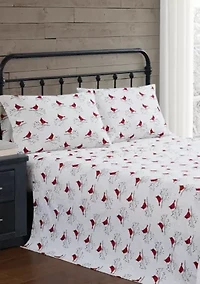 Truly Soft Cardinals Queen Flannel Sheet Set