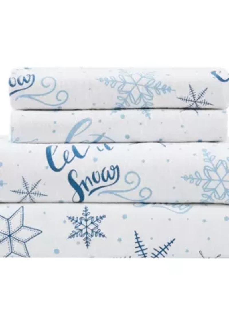 Truly Soft Let It Snow Full Flannel Sheet Set