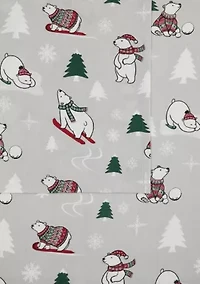 Truly Soft Polar Bears Full Flannel Sheet Set