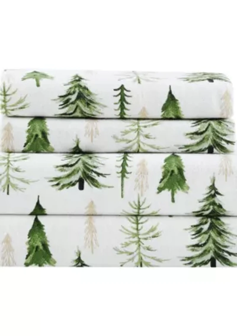 Truly Soft Trees Full Flannel Sheet Set