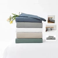 Truly Soft Green Solid White Standard Pillowcase Pair