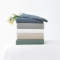 Truly Soft Green Solid White Standard Pillowcase Pair