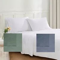 Truly Soft Garment Wash Solid Green Full 4 Piece Sheet Set