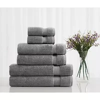 Vince Camuto Classic Solid Grey 6 Piece Towel Set