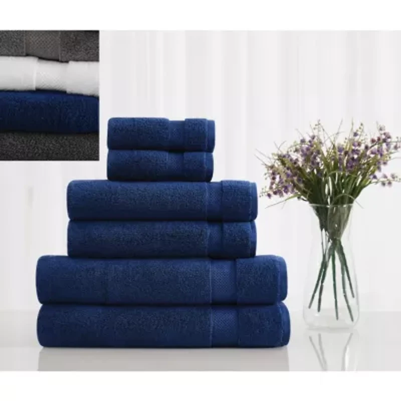 Vince Camuto Classic Solid Grey 6 Piece Towel Set