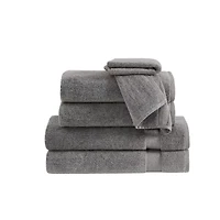 Vince Camuto Classic Solid Grey 6 Piece Towel Set