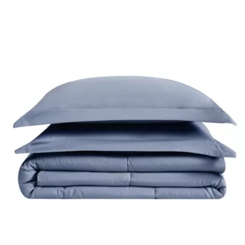 Truly Soft Garment Wash Solid Grey Full/Queen 3 Piece Comforter Set