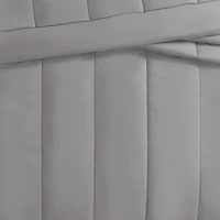 Brooklyn Loom Oversized Cotton Percale Grey King 3 Piece Comforter Set