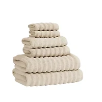 Borghese Roma Ribbed Zero Twist Light Blue 6 Piece Towel Set