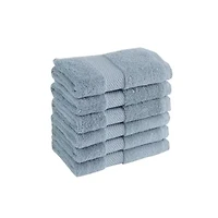 Royal Velvet Turkish Cotton 6  Pack Blue Wash Cloth