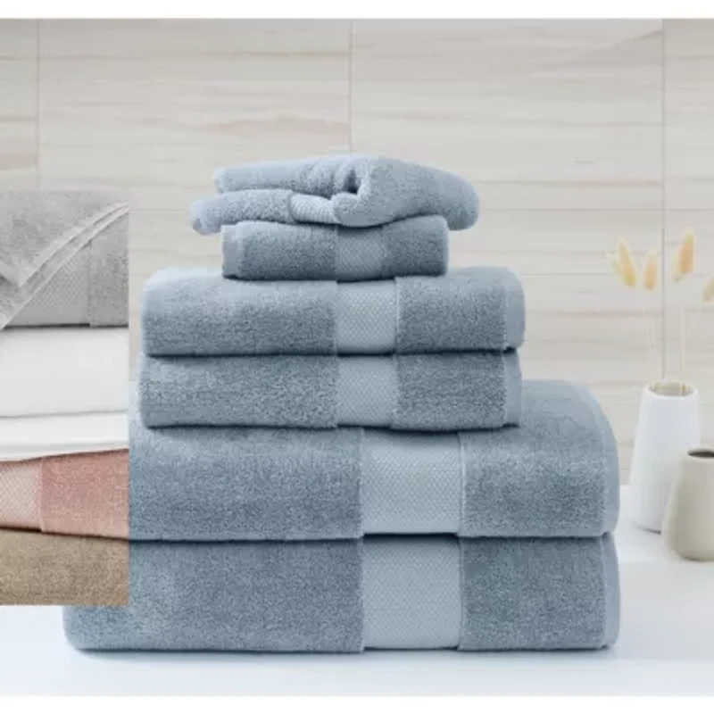 Borghese Roma Oversized Luxe Turkish Cotton 6 Piece Towel Set Blue