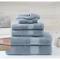 Borghese Roma Oversized Luxe Turkish Cotton 6 Piece Towel Set Blue