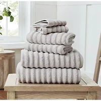 Christian Siriano NY Textured Zero Twist White 6 Piece Towel Set