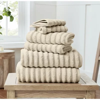 Christian Siriano NY Textured Zero Twist Grey 6 Piece Towel Set