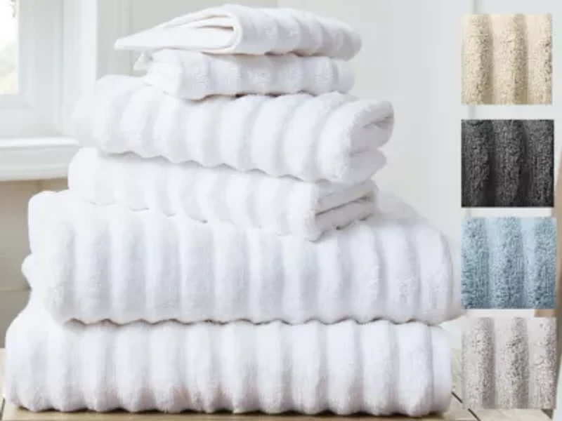 Christian Siriano NY Textured Zero Twist Grey 6 Piece Towel Set