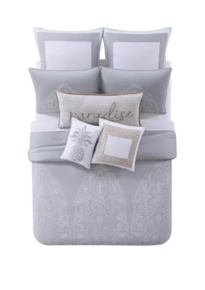 Tropical Plantation Toile Comforter Set