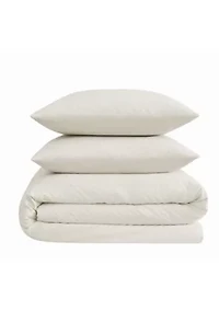 Brooklyn Loom Woven Texture Green Full/Queen 3 Piece Comforter Set