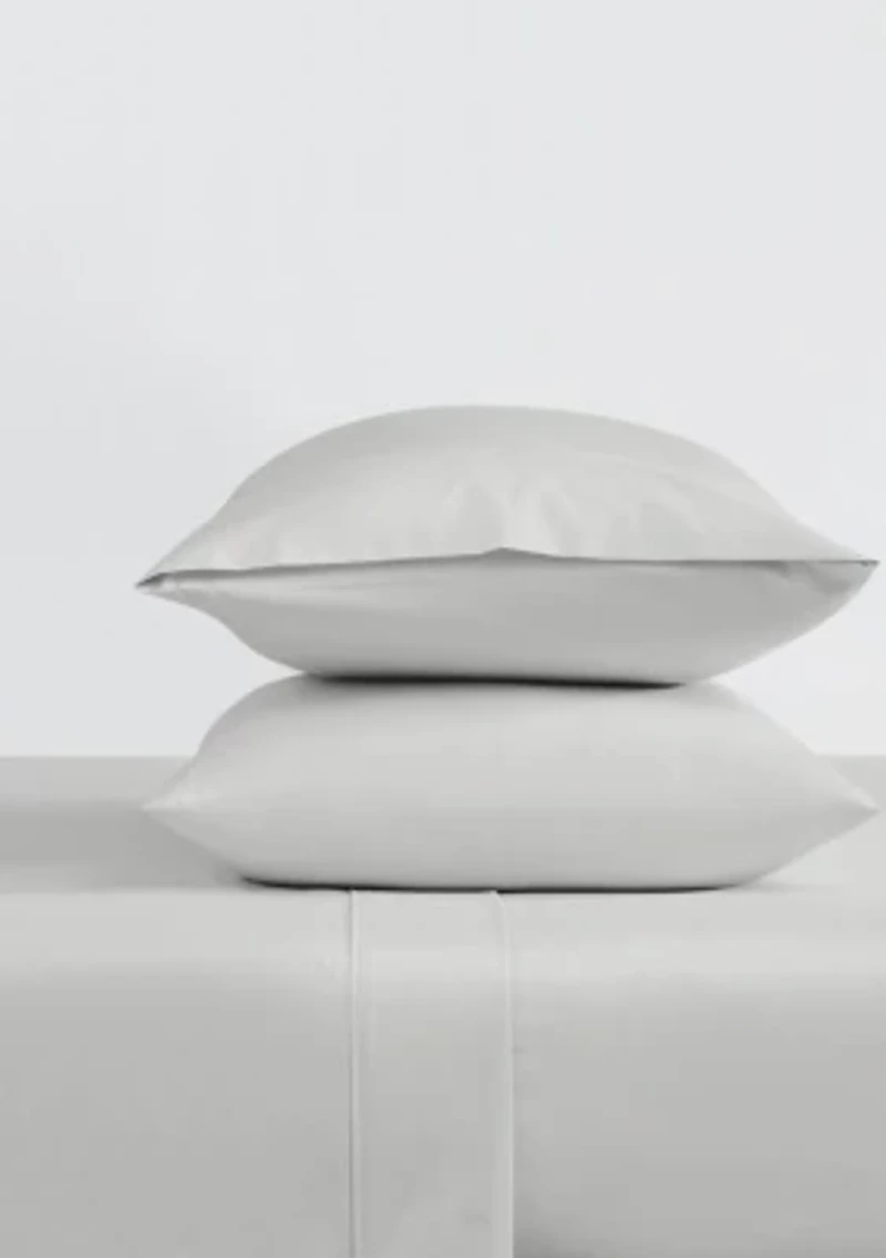 Borghese Roma 400TC Percale Cotton White King 4 Piece Sheet Set