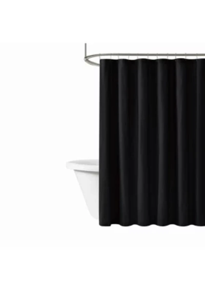 Brooklyn Loom Solid Cotton Percale Burgundy Shower Curtain