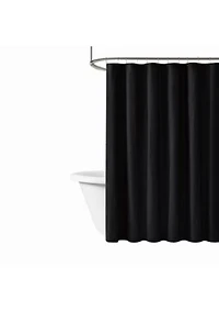 Brooklyn Loom Solid Cotton Percale White Shower Curtain
