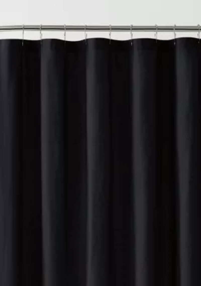 Brooklyn Loom Solid Cotton Percale Burgundy Shower Curtain