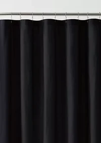 Brooklyn Loom Solid Cotton Percale White Shower Curtain