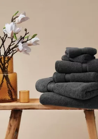 Truly Soft Cloud Solid Black 6 Piece Towel Set