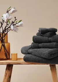 Truly Soft Cloud Solid Black 6 Piece Towel Set