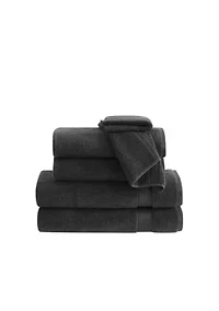 Truly Soft Cloud Solid Black 6 Piece Towel Set