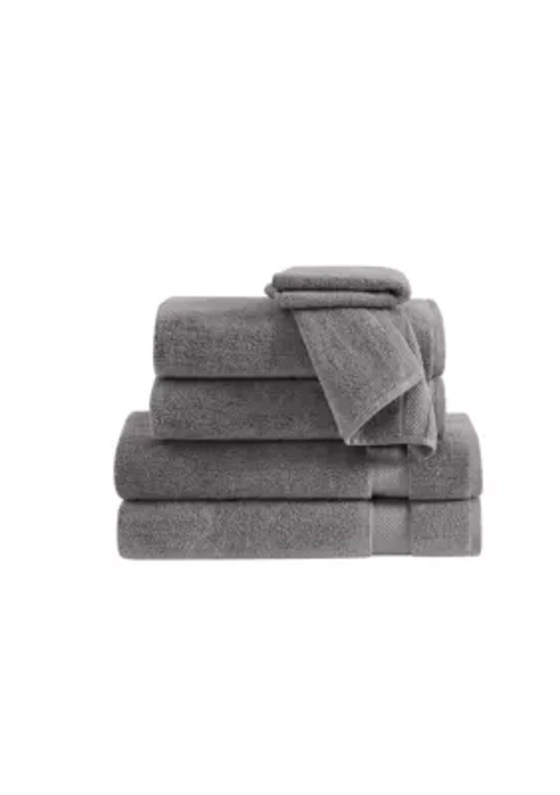 Truly Soft Cloud Solid Black 6 Piece Towel Set