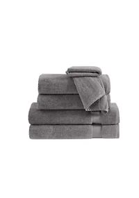 Truly Soft Cloud Solid Black 6 Piece Towel Set