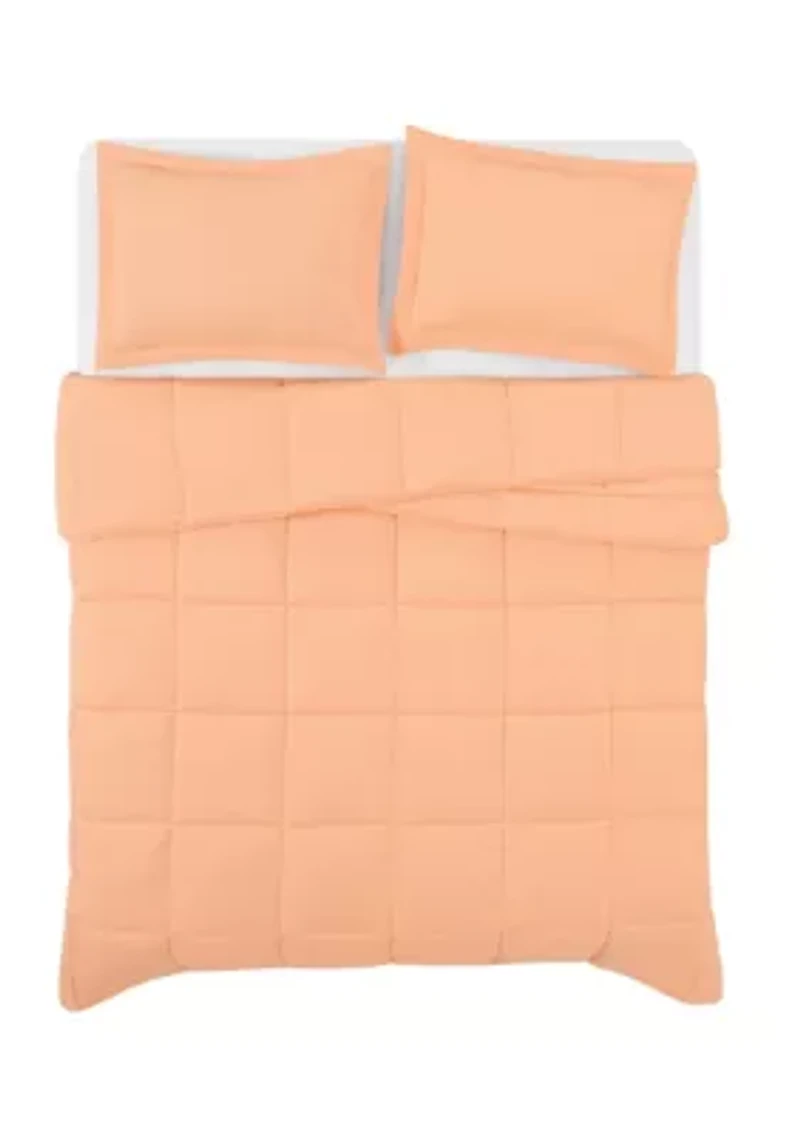 Truly Soft Everyday Reversible Peach Twin XL 2 Piece Comforter Set