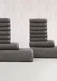 Truly Soft Essential Textured Sage 16 Piece Towel Set