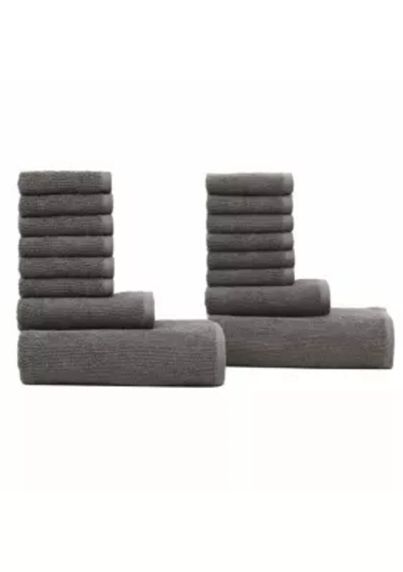 Truly Soft Essential Textured Sage 16 Piece Towel Set