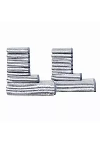 Truly Soft Essential Yarn Dye Stripe Rose 16 Piece Towel Set
