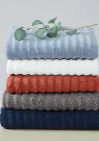 Royal Velvet Textured 6 Piece Towel Set Gray