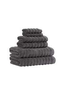 Royal Velvet Textured 6 Piece Towel Set Gray