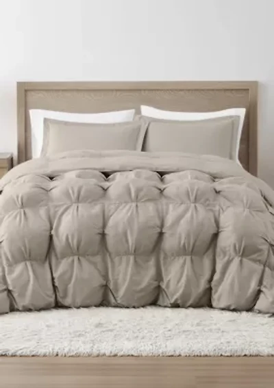 Truly Soft Oversized Puffer Gray King 3 Piece Comforter Set