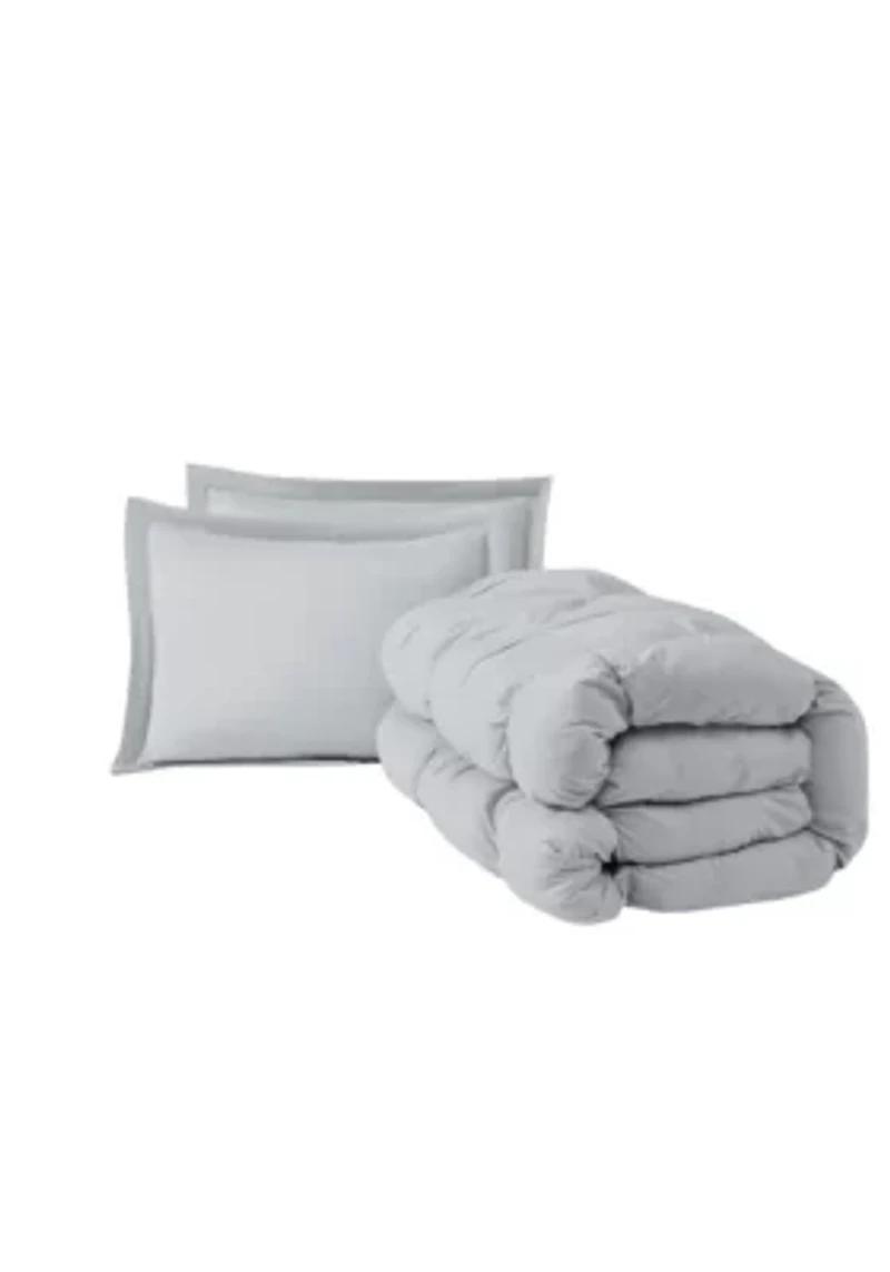 Truly Soft Oversized Puffer White Full/Queen 3 Piece Comforter Set