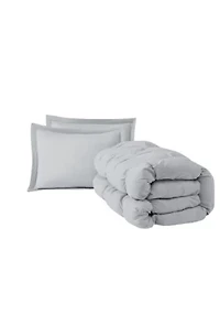 Truly Soft Oversized Puffer White Full/Queen 3 Piece Comforter Set