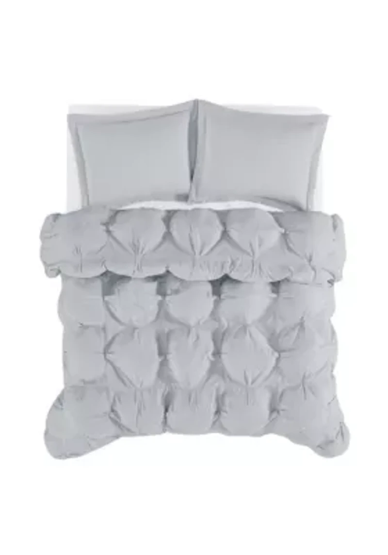 Truly Soft Oversized Puffer White Full/Queen 3 Piece Comforter Set