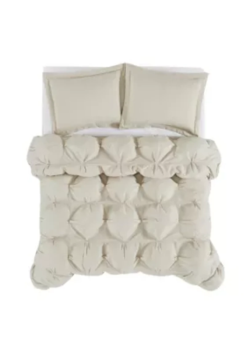 Truly Soft Oversized Puffer Gray King 3 Piece Comforter Set