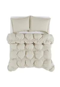 Truly Soft Oversized Puffer Gray King 3 Piece Comforter Set